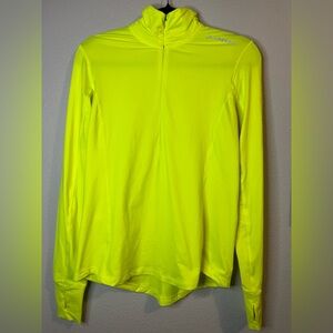 Brooks Neon Yellow Half Zip Pullover